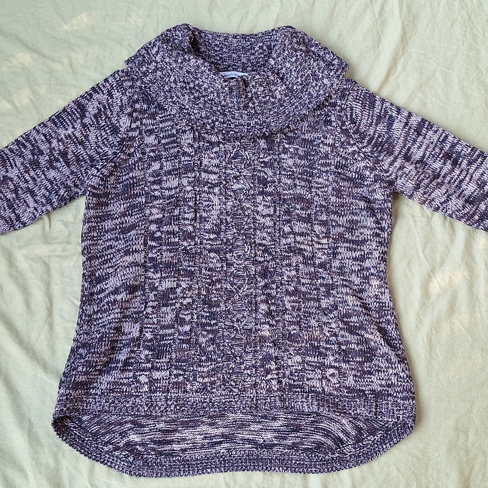Jason Maxwell Women's Heathered Purple Cowl Neck Sweater